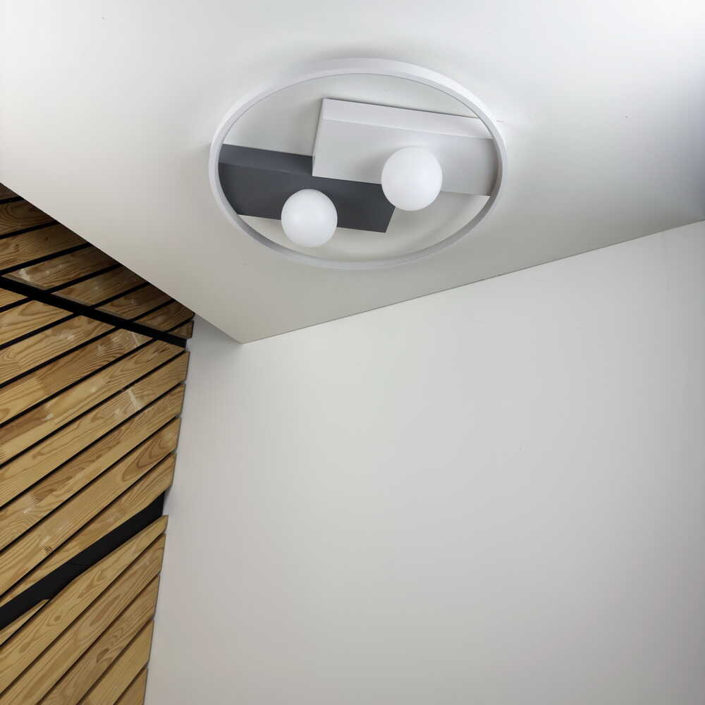 Светильник LED smart PICASSO-R с пультом 80Вт 3000-5000K 5200Lm Круглый Бело-серый 220625